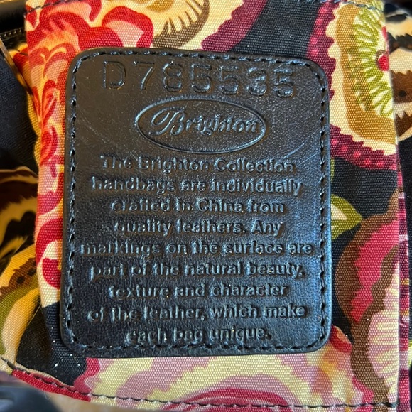 Brighton black croco embossed leather handbag accented with silver hearts - Picture 4 of 9